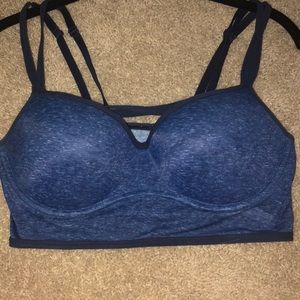 Navy Victoria’s Secret bra strappy crossed front